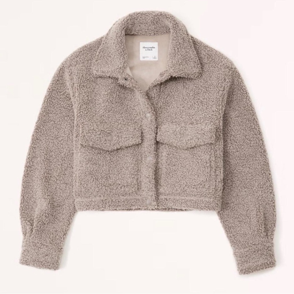 Abercrombie & Fitch Women's Cropped Sherpa Jacket Medium